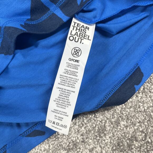 G Fore 1/4 Zip Pullover Mens Medium Tonal Floral Luxe Blue Mid Layer NWT - Picture 9 of 15